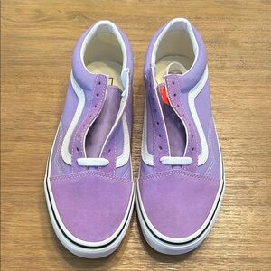 Vans Purple and White Sneakers Classic Style